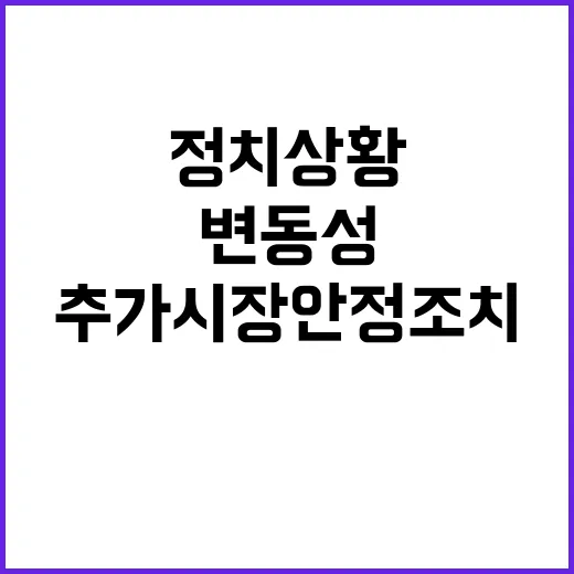 정치상황 변동성 추가 시장안정조치 예고!