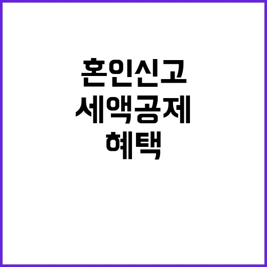 세액공제 혼인신고 이달까지 시 유리한 혜택!