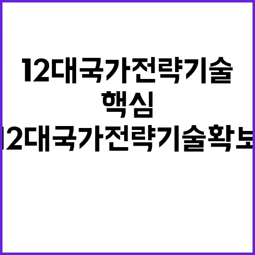 핵심사업 과감한 특례 지원 12대 국가전략기술 확보!