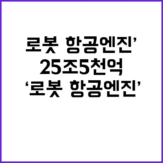 ‘로봇·항공엔진’ 투자 25조 5천억의 혁신 대작전!