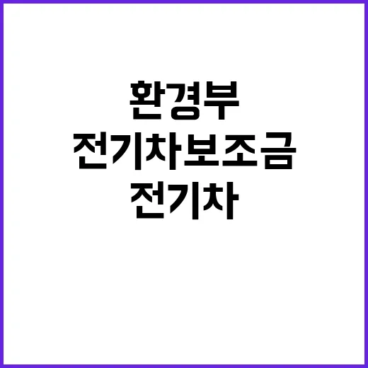 전기차 보조금 환경부의 새로운 약속과 변화!