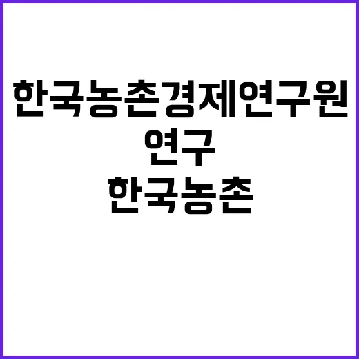 한국농촌경제연구원 (글로벌연구 분야) 계약직 채용 공고