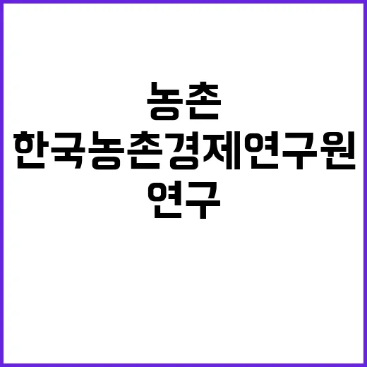 한국농촌경제연구원 2025-2차 계약직 채용 공고 (글로벌연구분야)