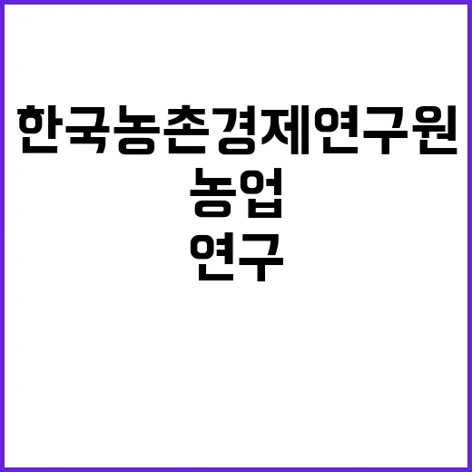 한국농촌경제연구원 2025-7차 계약직 채용 공고 (농업관측 연구행정지원)