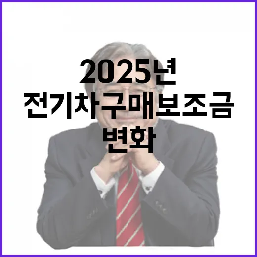 전기차 구매 보조금 2025년 변화 예고!