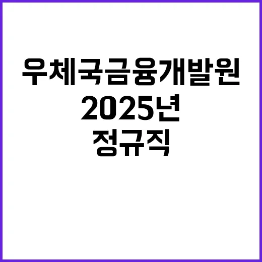 우체국금융개발원 2025년 제1차 공개채용