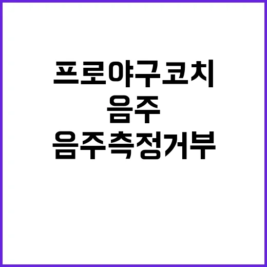 프로야구 코치, 음주측정 거부 후 충격 시인!