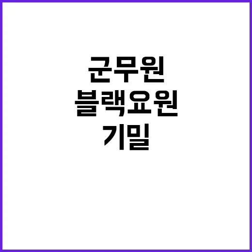 기밀 유출, 군무원 블랙요원 사건의 진실은?