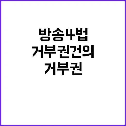 방송4법, 여당 거부권 건의로 긴장 고조!