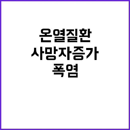 폭염특보, 온열질환 사망자 증가…1100명 누적!