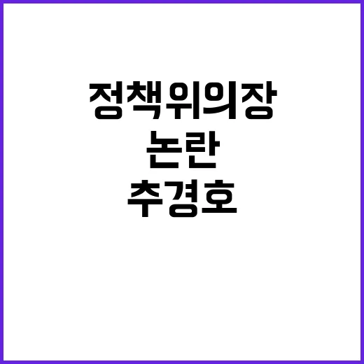 추경호, 정책위의장 논란으로 당대표 언급 피했다!