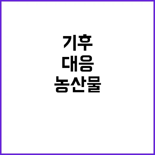 기후변화 대응 원예농산물 생산·수급안정 대책 공개!