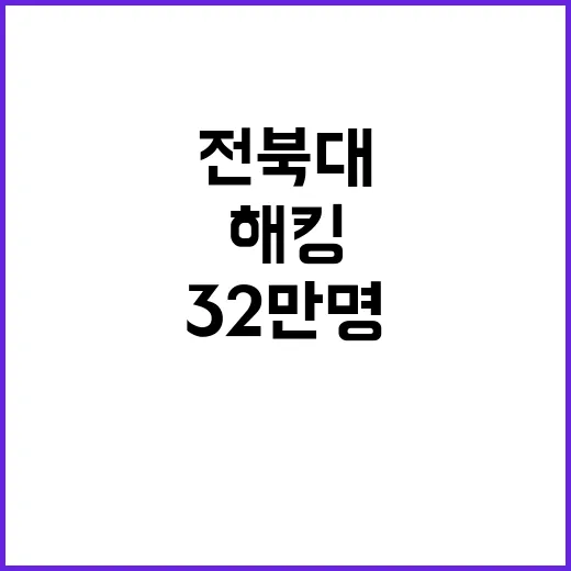 해킹 경고! 전북대 학생 32만명 정보 유출되다