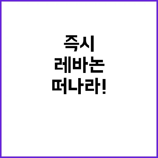 레바논 즉시 떠나라! 미국·영국의 긴급 경고!