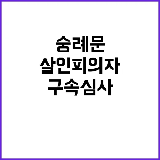 숭례문 살인 피의자, 구속심사 당시 충격 발언!