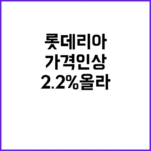 롯데리아 가격 인상…