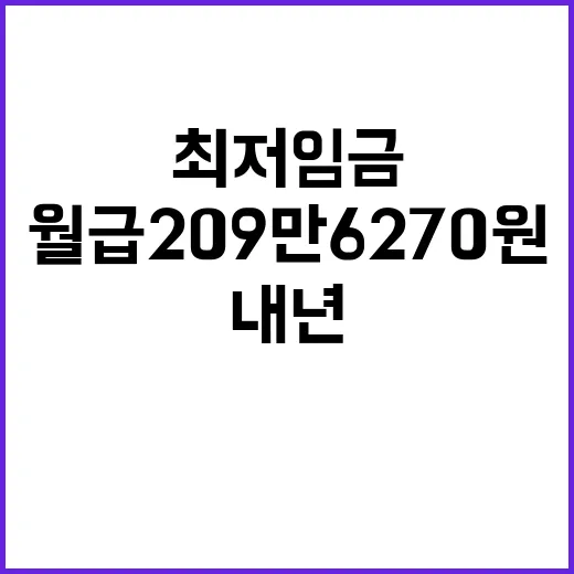 최저임금 인상, 내년 월급 209만6270원 확정!