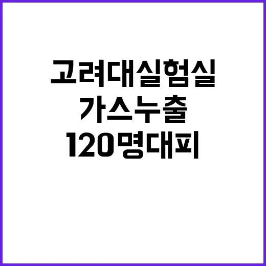 가스 누출 고려대 실험실, 120명 대피 소동!