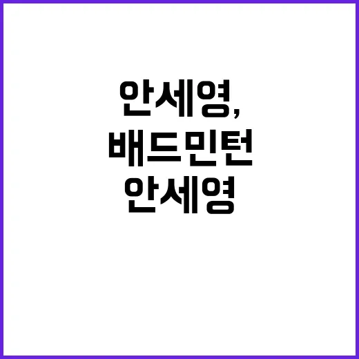 안세영, 배드민턴 …