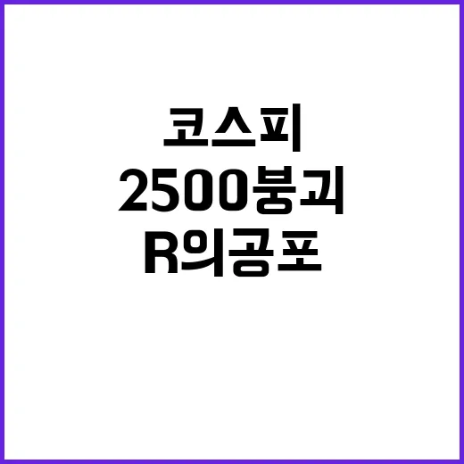 R의 공포, 코스피 2500 붕괴 소식 공개!