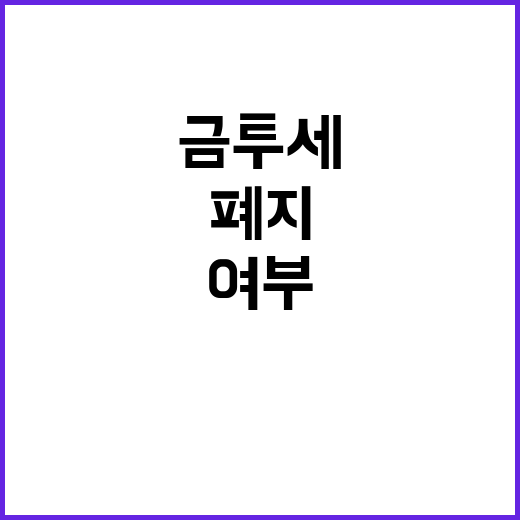 금투세 폐지, 개인…