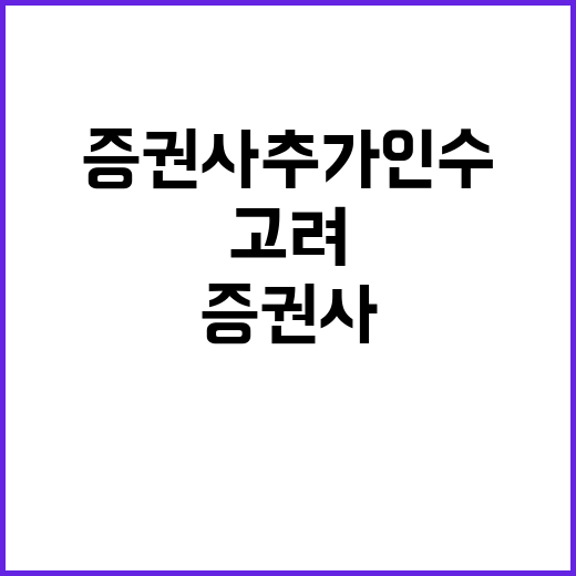 증권사 추가인수, …