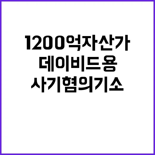 1200억 자산가, 데이비드 용 사기혐의 기소!