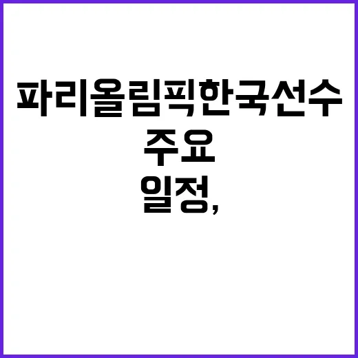 파리올림픽 한국선수 주요 일정, 놓치지 마세요!