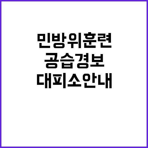 민방위 훈련, 공습경보 시 대피소 안내!