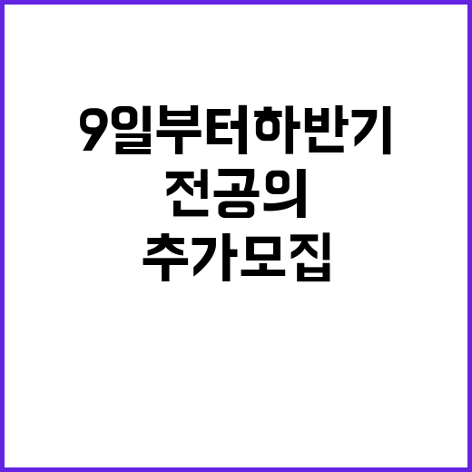 전공의, 9일부터 하반기 추가 모집 시작!