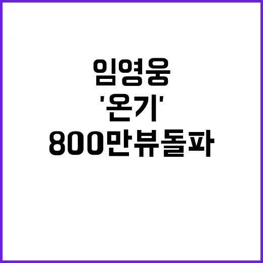 임영웅 신곡 '온기' 800만뷰 돌파, 뜨거운 반응!