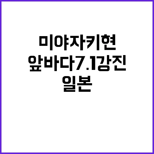 미야자키현, 일본 앞바다 7.1 강진의 충격!