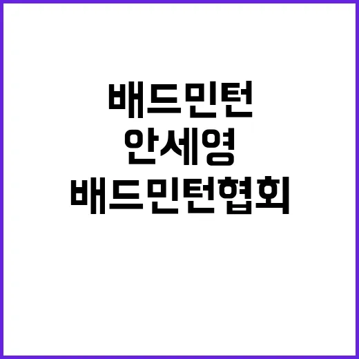 배드민턴협회, 안세…