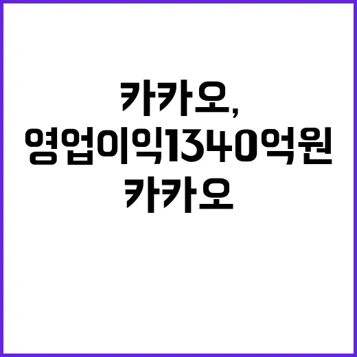 카카오, 영업이익 1340억원 증가…성장세에 주목!