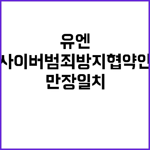 사이버범죄 방지 협약안 유엔의 역사적 만장일치!