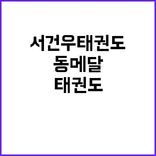 서건우 태권도 동메…