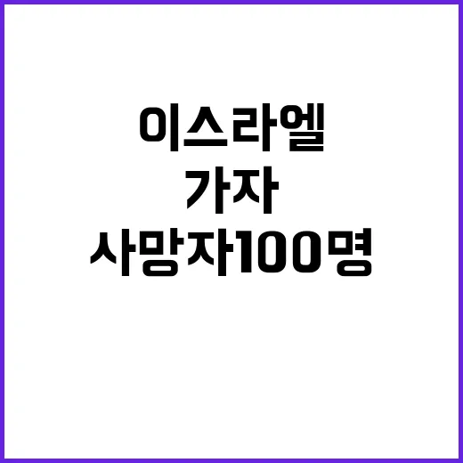 화약냄새 이스라엘 가자지구 공격 후 사망자 100명