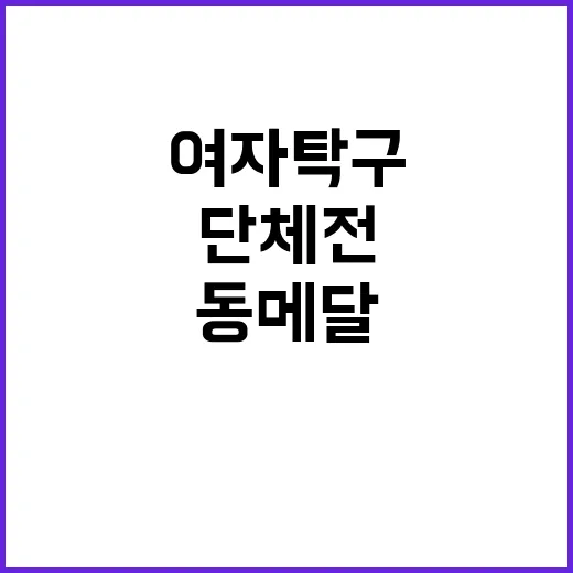 동메달 여자 탁구 …