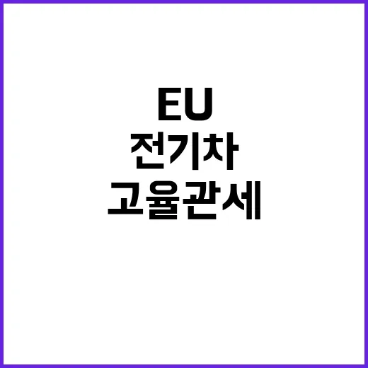 전기차 EU 고율 관세 중국 불공정 대응!