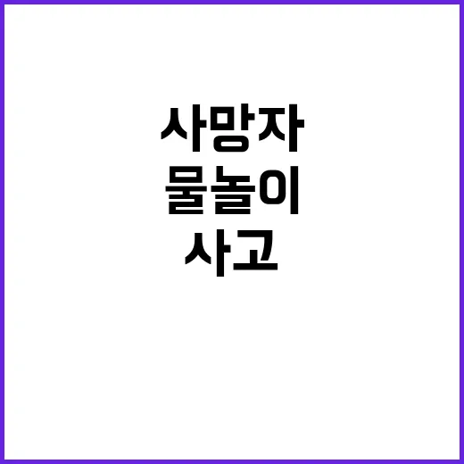 물놀이 사고 주말 사망자 수 급증 주목!