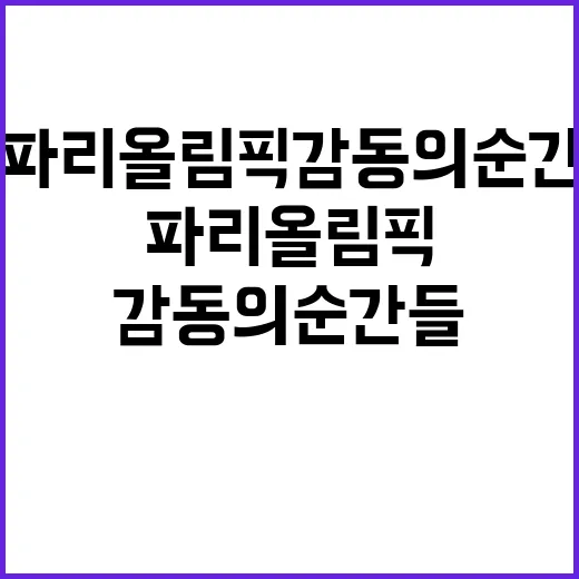 파리 올림픽 감동의…