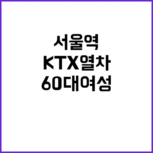 KTX 열차 서울역에서 60대 여성 크게 다쳐!