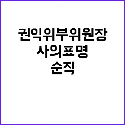 권익위 부위원장 순직 절차 후 사의 표명!