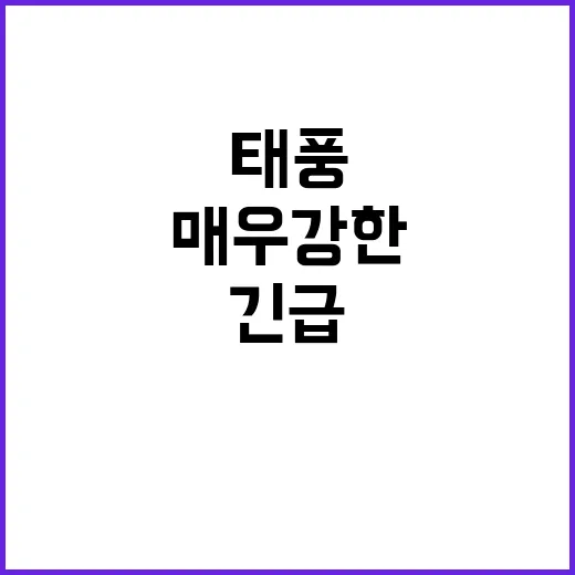 태풍 매우 강한 발달 긴급 경계 태세!