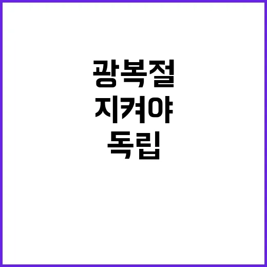 광복절 독립단체 피로 쓴 역사 지켜야