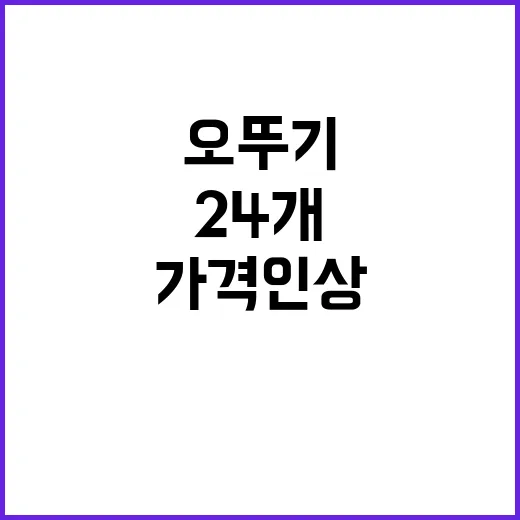 가격 인상! 오뚜기 24개 제품 소식 여기!