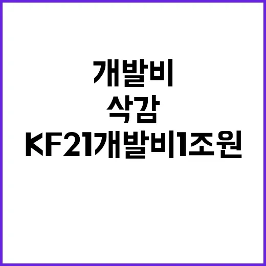 KF21 개발비 1조원 삭감 결정! 정부 대응은?