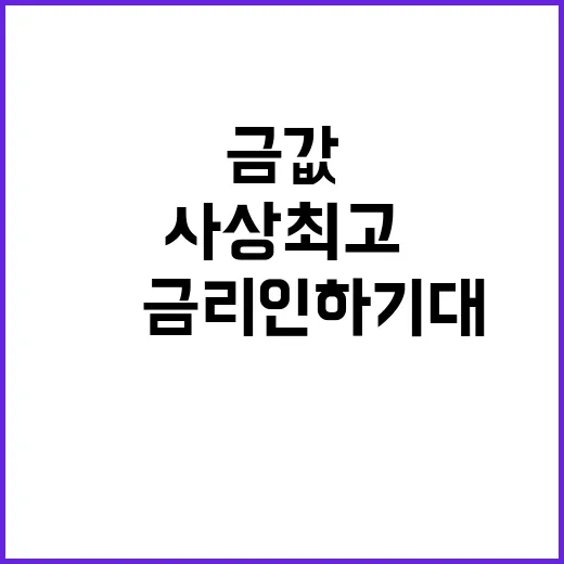 금값 사상 최고 美 금리 인하 기대 때문!