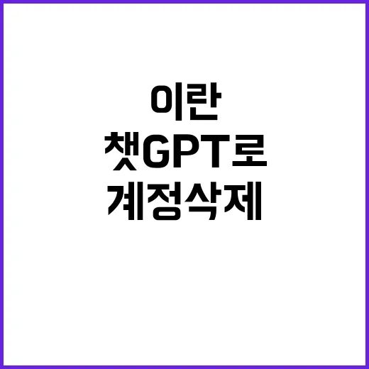 이란 챗GPT로 SNS전쟁 시작! 계정 삭제?