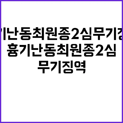 흉기 난동 최원종 2심 무기징역 판결 확정!